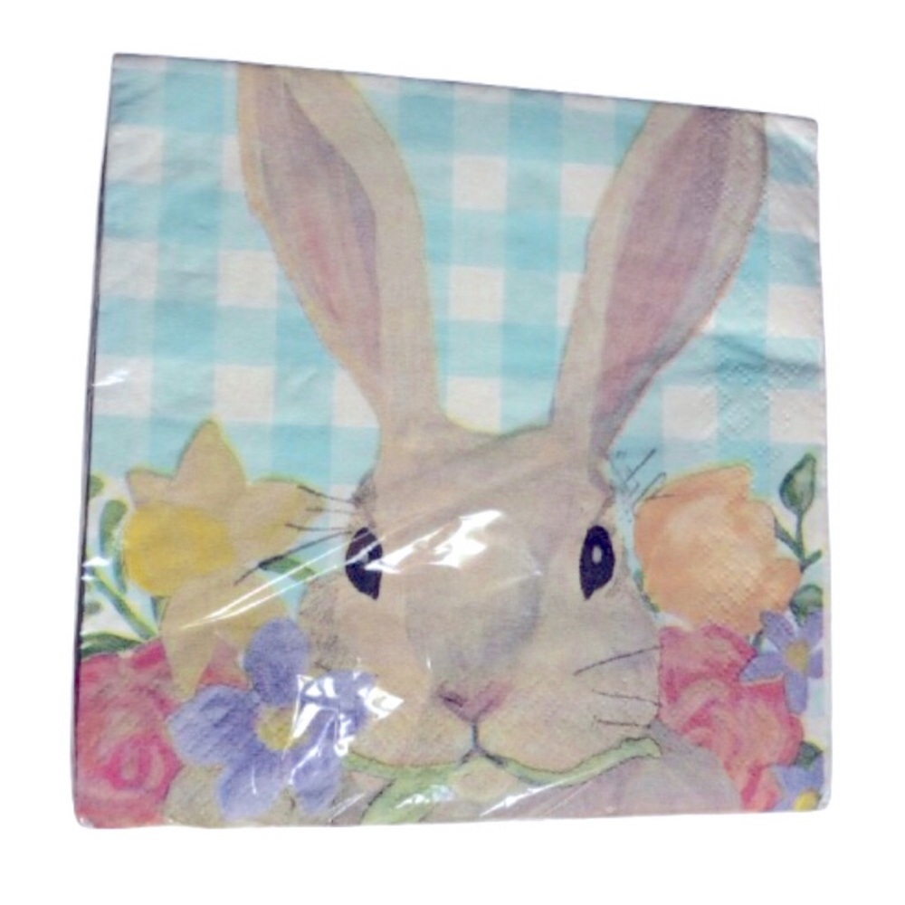 🎈$3 bundled🎈NEW Bunny Floral Lunch Napkins, 16 ct Paper Party Supply Multicolor